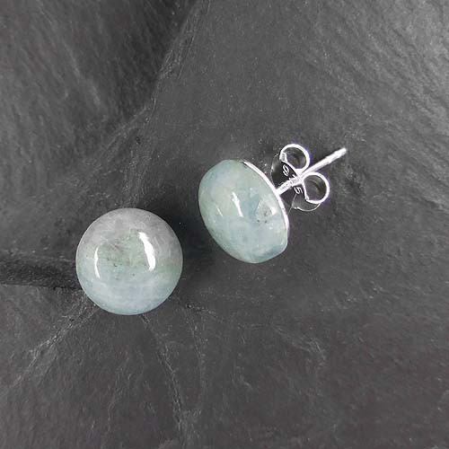 Aquamarin Ohrstecker Rund